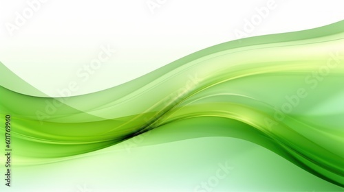 Spring green abstract with smooth shining lines on isolated white background - Generated by Generative AI