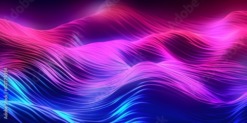 Chromatic Harmony: Mesmerizing Neon Waves in Delicate Hues. Purple, blue, pink, red, waves, neon, neon core, cyber punk (made with help of generative ai) futuristic background, background, calm