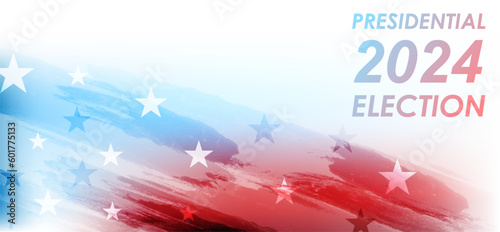 Concept USA flag abstract grunge blot background. US Presidential Election. American vector design