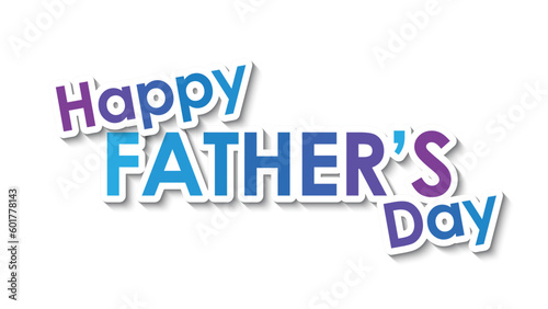 HAPPY FATHER'S DAY blue and purple vector typography banner
