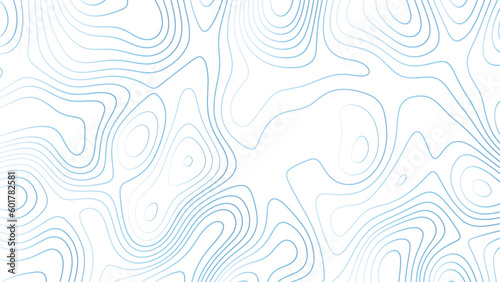 Abstract bule topographic map, vector background with height lines. Topographic map colorful abstract background with contour lines.