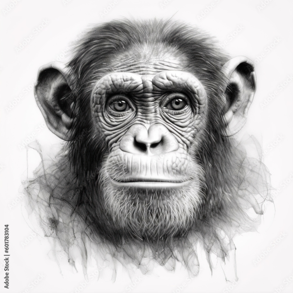 chimp sketch black and white chimp sketch black and white