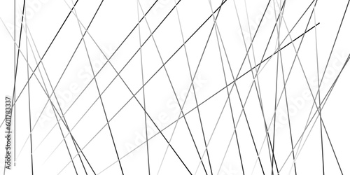 Abstract grey and silver geometric random chaotic lines with many squares and triangles shape on white background.
