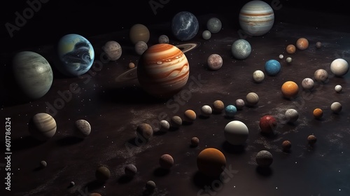 Knolling of Solar System with Planets and Moons