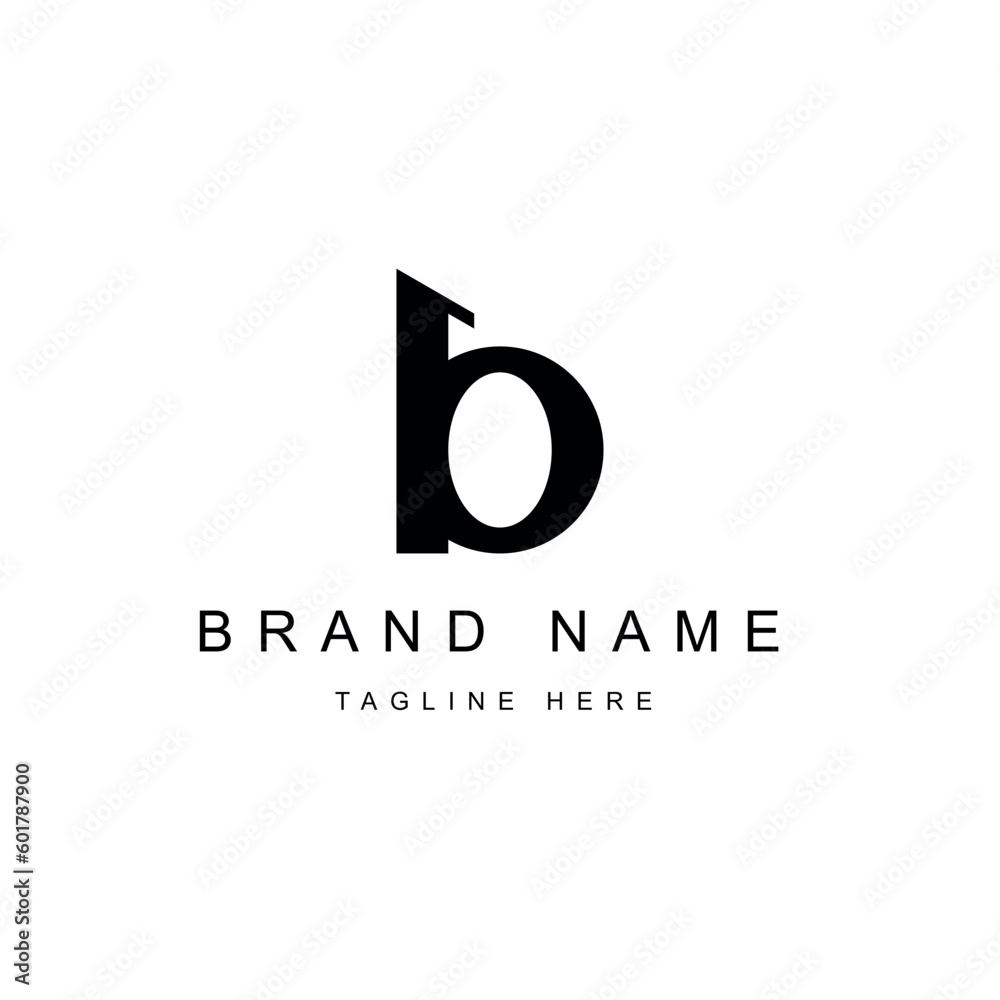 Custom Vector Letter B Logo Design with White Background & Black Logo