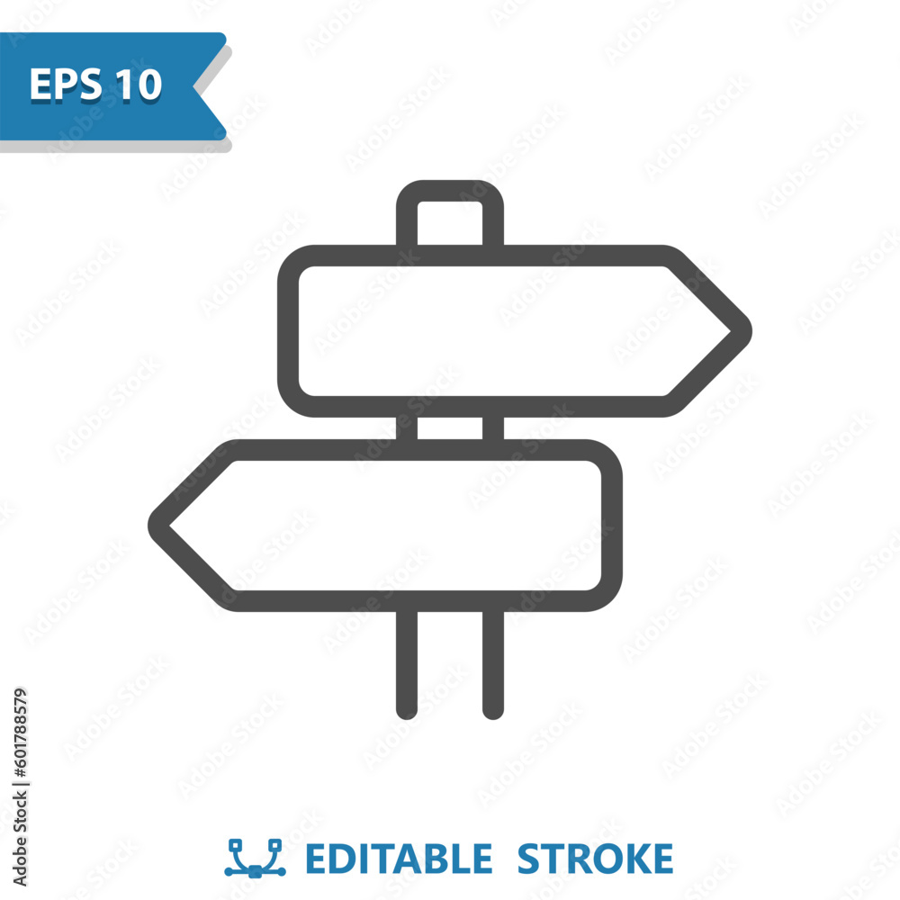 Road Sign Icon. Direction, Navigation, Crossroads Road Sign Icon. Direction, Navigation, Crossroads