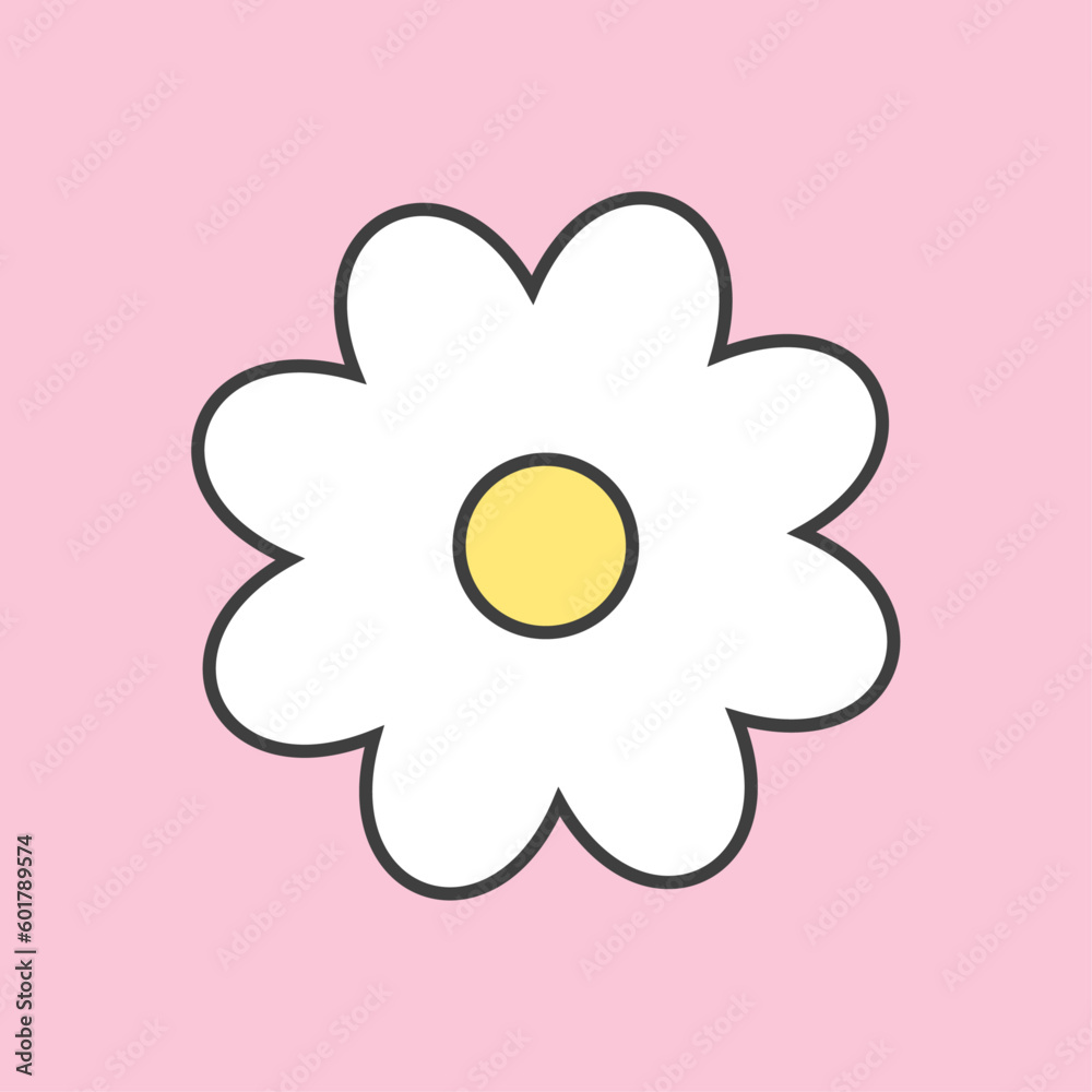 Daisy flower simple element icon illustraton Daisy flower simple element icon illustraton