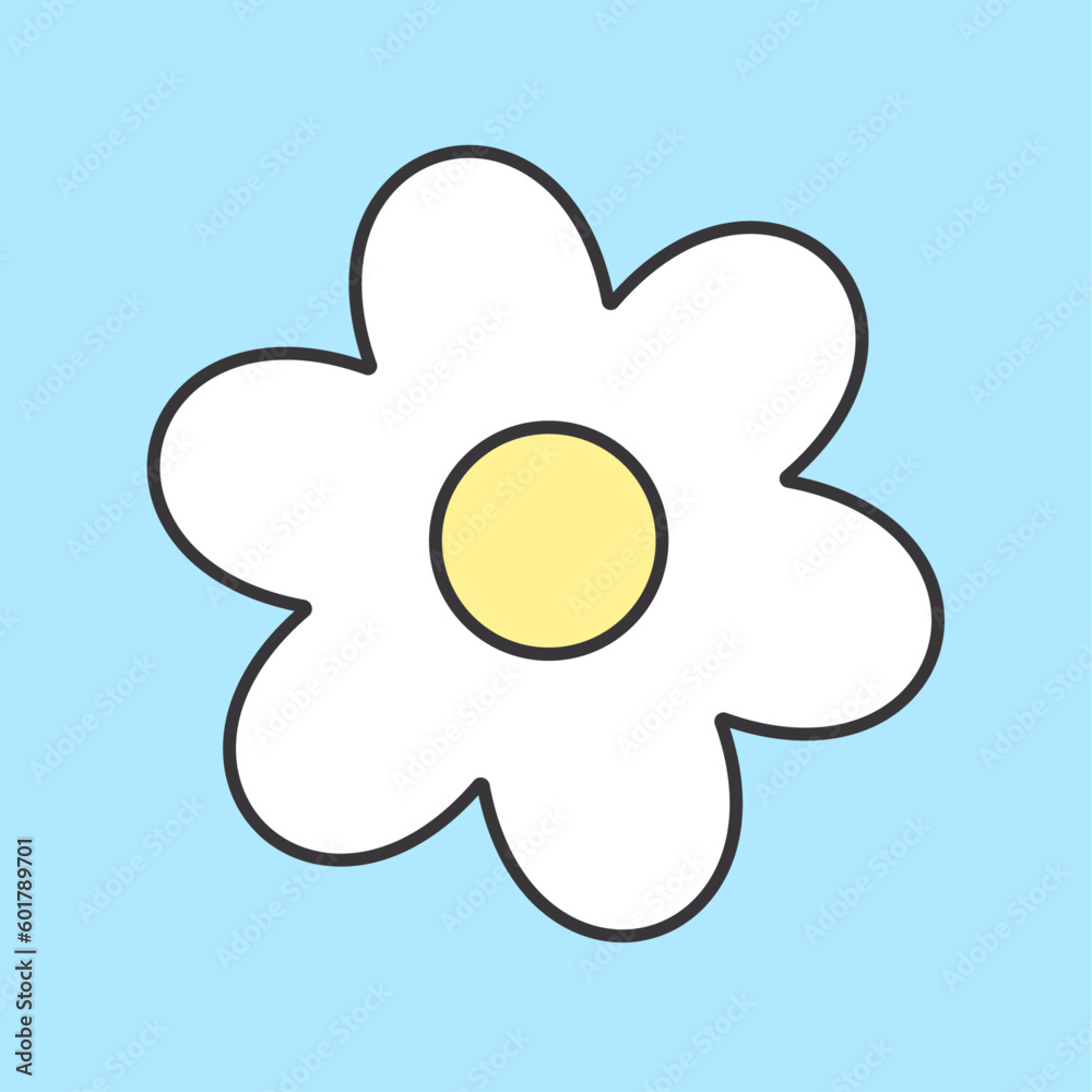 Daisy flower simple element icon illustraton Daisy flower simple element icon illustraton