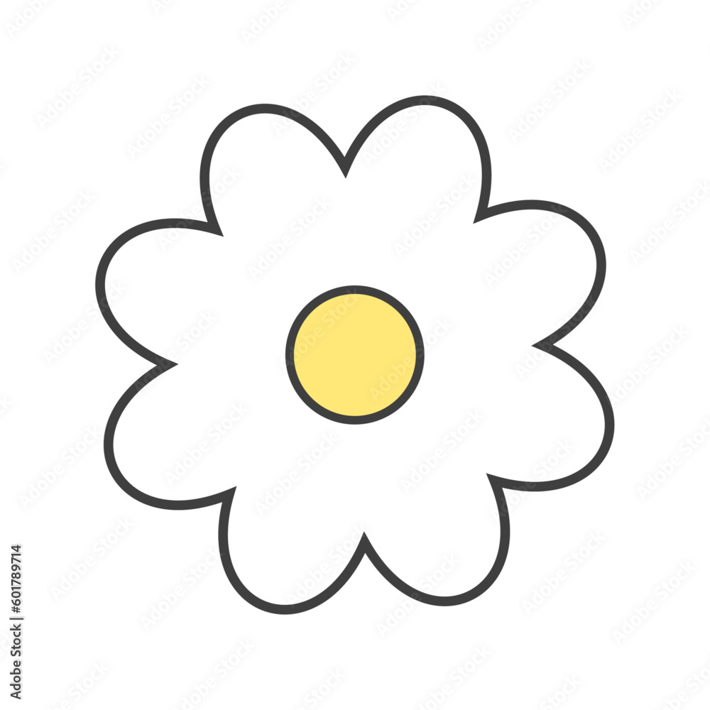 Daisy flower simple element icon illustraton Daisy flower simple element icon illustraton