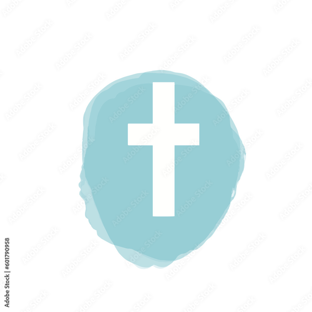 Fototapeta premium Vector Watercolour Easter cross clipart. banner crosses illustration, isolated on transparent background