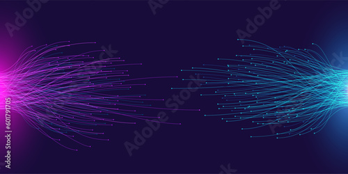 Abstract big data background. Chaotic network nodes, comparing of two databases and analysts charts with lines connected to dots vector concept illustration