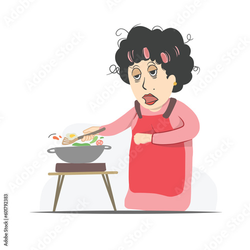 cooking mom for children. make a food