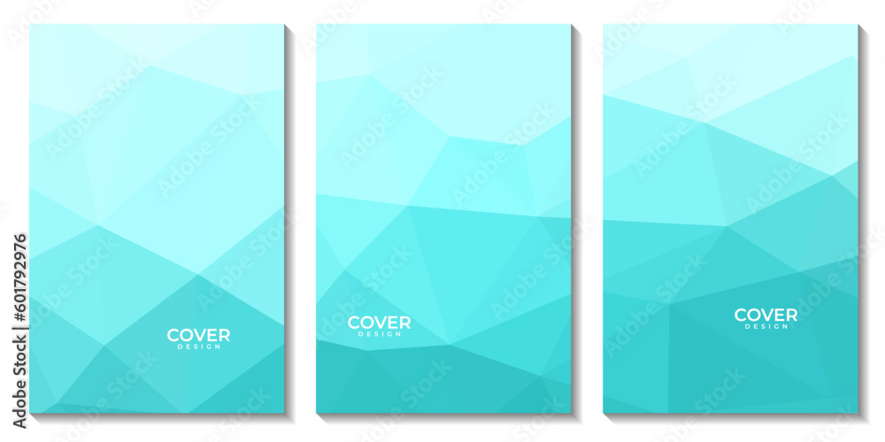 abstract flyers geometric aqua green gradient with triangles pattern modern background for business