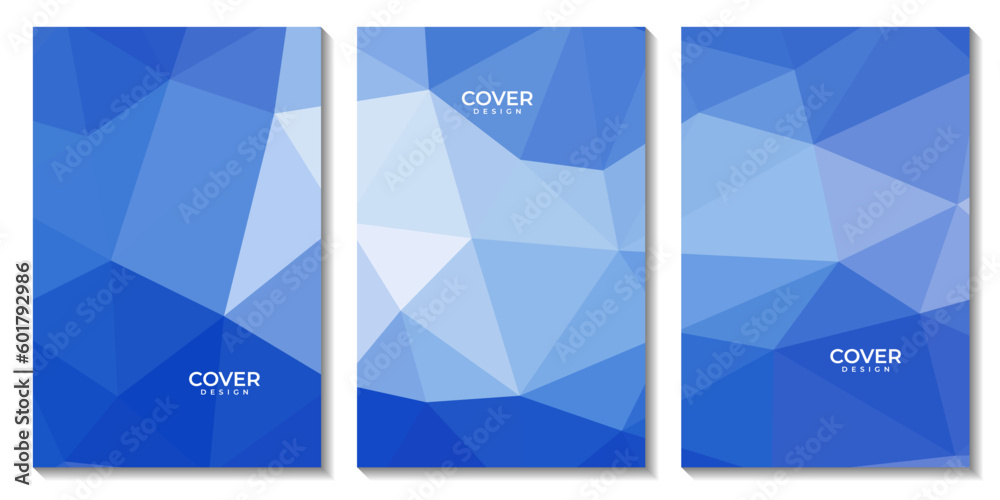 abstract flyers geometric blue gradient with triangles pattern modern background for business