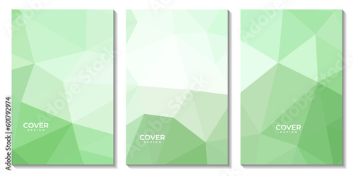 abstract flyers geometric green gradient with triangles pattern modern background for business