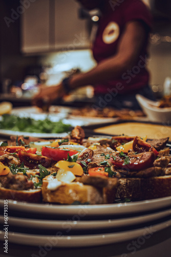 close up of a plate with food