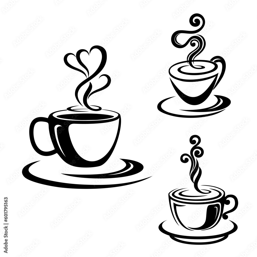illustration of cup and coffee illustration of cup and coffee