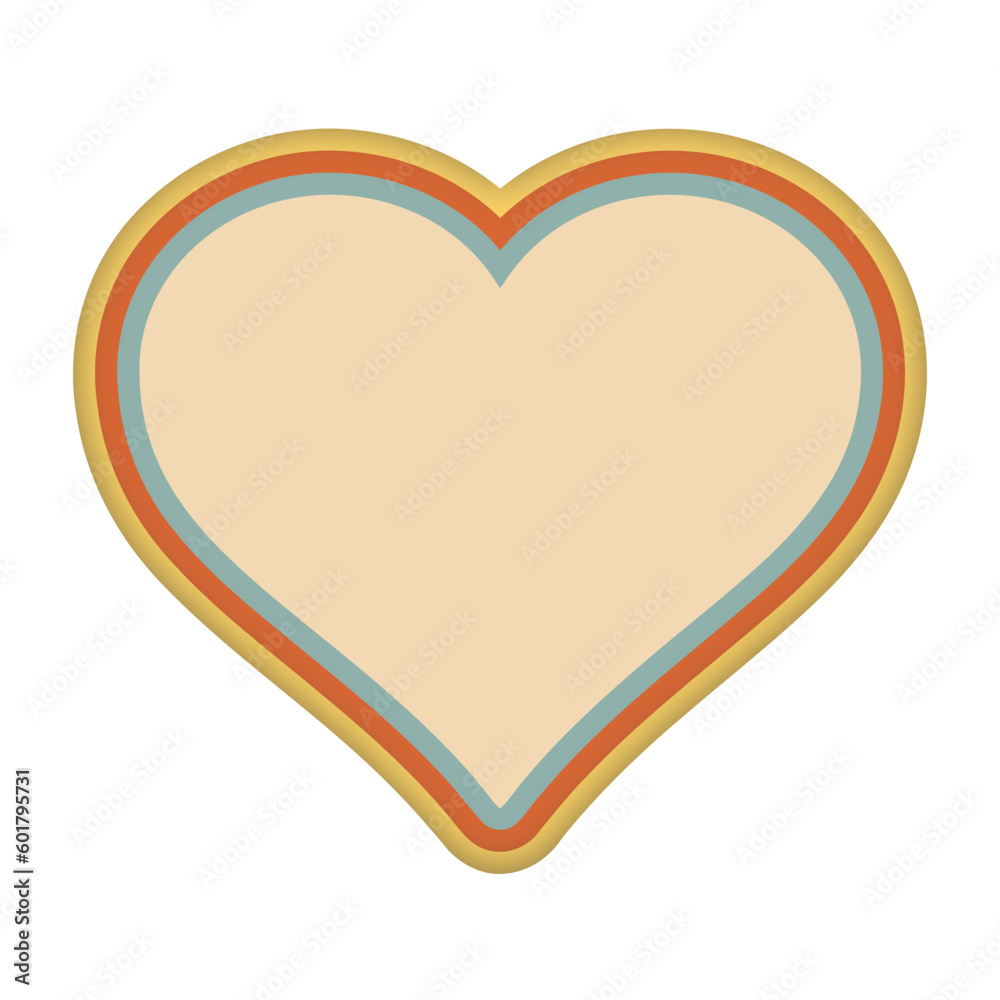 heart shape illustration in retro colors