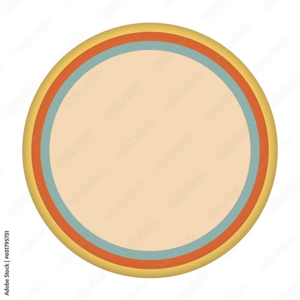 circle shape illustration in retro colors