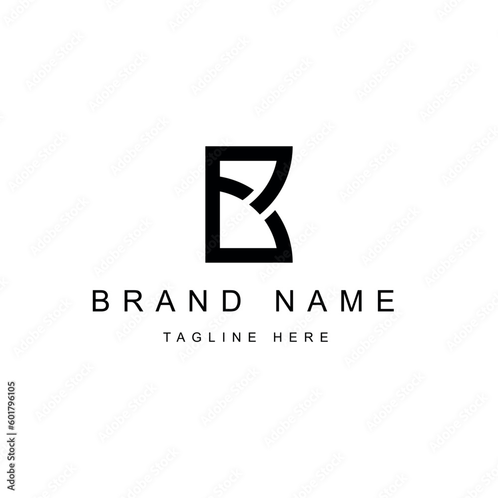 Custom Vector Letter B Logo Design with White Background & Black Logo Custom Vector Letter B Logo Design with White Background & Black Logo