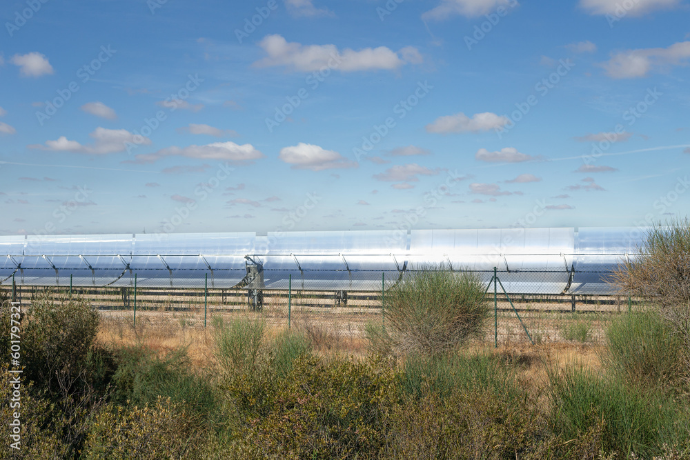 Panels of solar thermal power plant. Horizontal