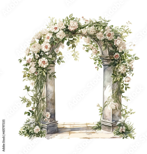 Flower arche,watercolor illustration  photo