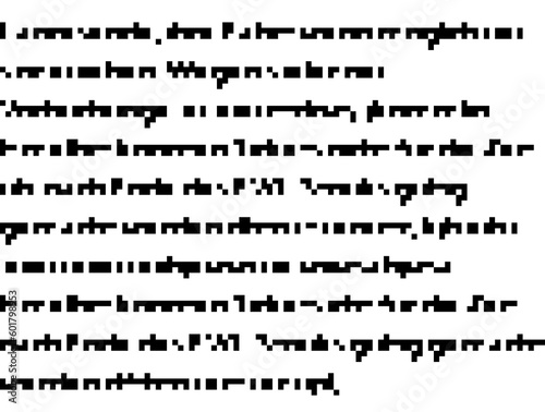 Cryptic unreadable pixel Text. Futuristic alien alphabet. Abstract illegible symbols of fictional language. Incomprehensible letters.