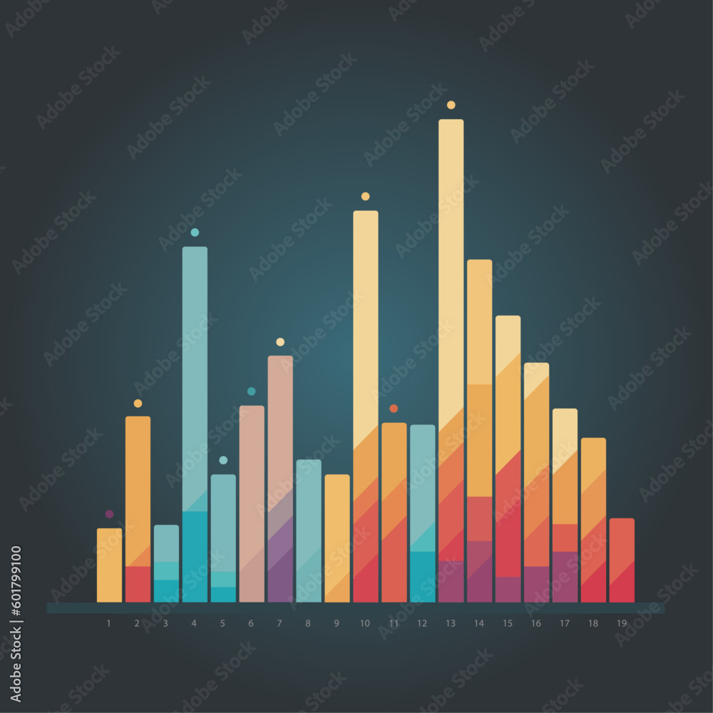 Colorful bar chart on a dark background