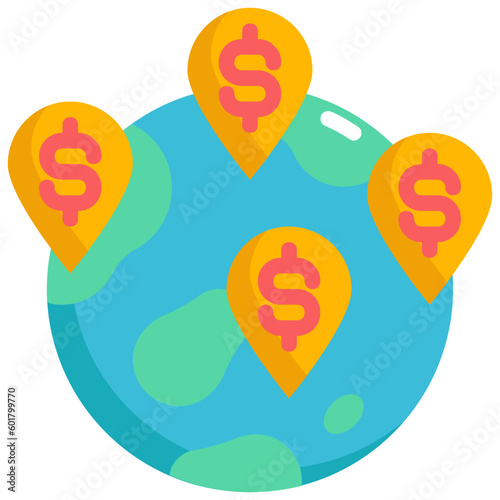 money global flat icon