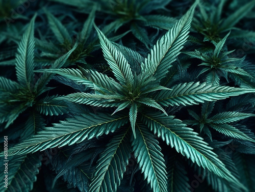 Cannabis Texture Marijuana Leaf Pile Background with Vintage Style