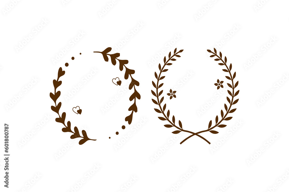 Vector flowers and leaves with simple circles. Vector flowers and leaves with simple circles.
