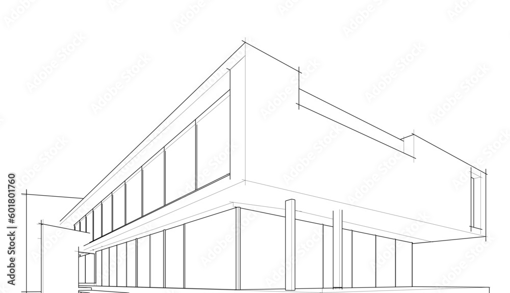 architectural sketch of a house