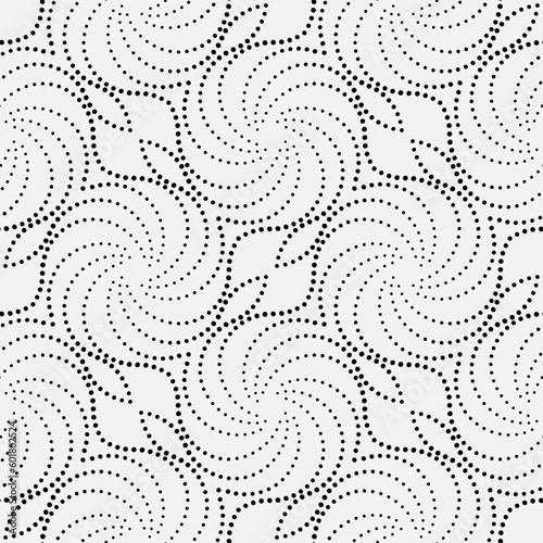 Vector seamless models. The composition of regularly repeating points, circles. Monochrome, simple.