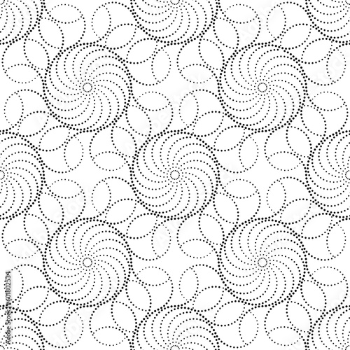 Vector seamless models. The composition of regularly repeating points, circles. Monochrome, simple.