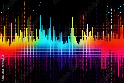 Colorful disco music background, generative ai