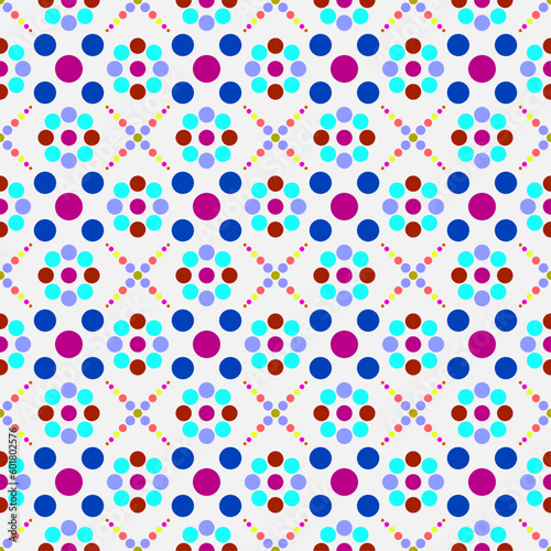 Vector seamless models. Composition of regularly repeating dots, circles. Color, simple.