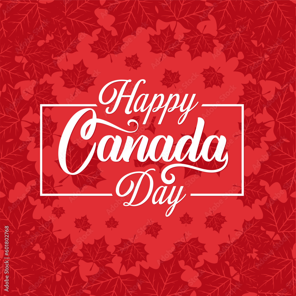 Happy Canada Day Vector Illustration. Happy Canada Day Holiday Invitation Design. Canada Independence day vector background