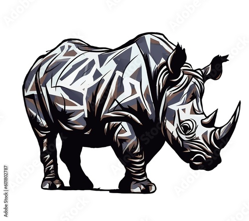 Rhino digital illustration  generative ai