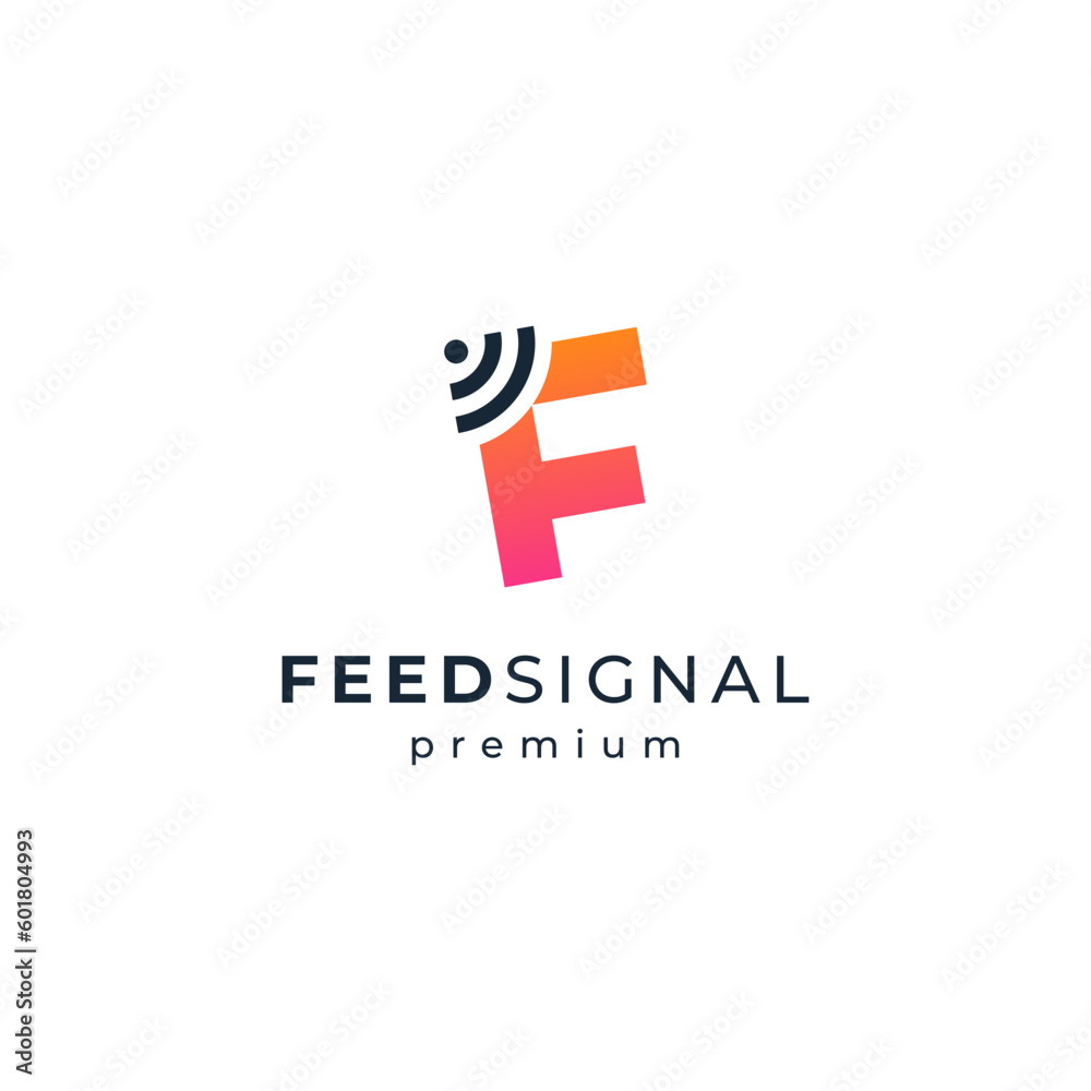 wifi and letter F logo design wifi and letter F logo design