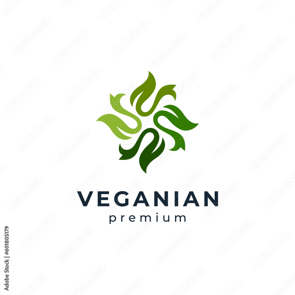 leafs for salad and vegan community logo design