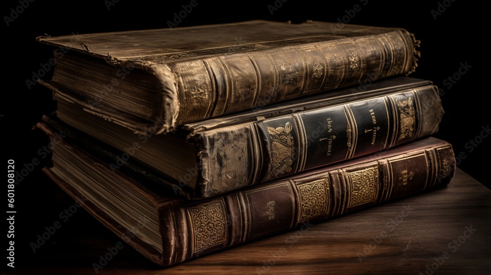 Stack of Old Books with Distinguished Look Stack of Old Books with Distinguished Look
