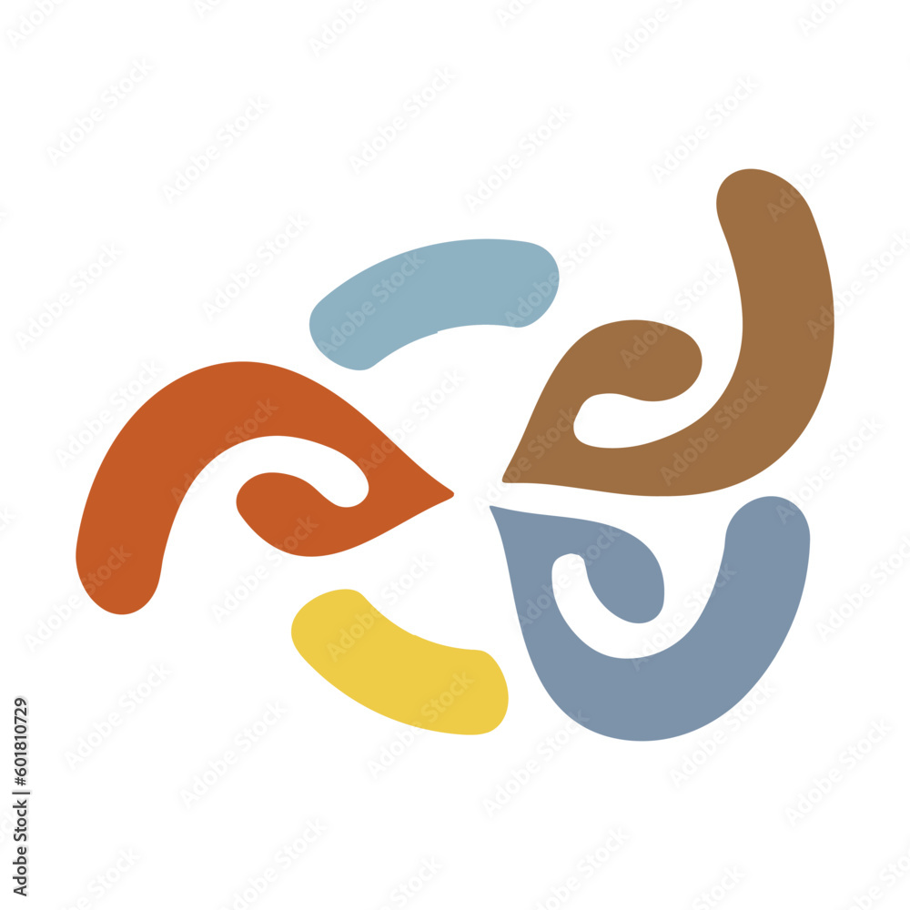Abstract shape contemporary modern art flower design element illustration for background Abstract shape contemporary modern art flower design element illustration for background