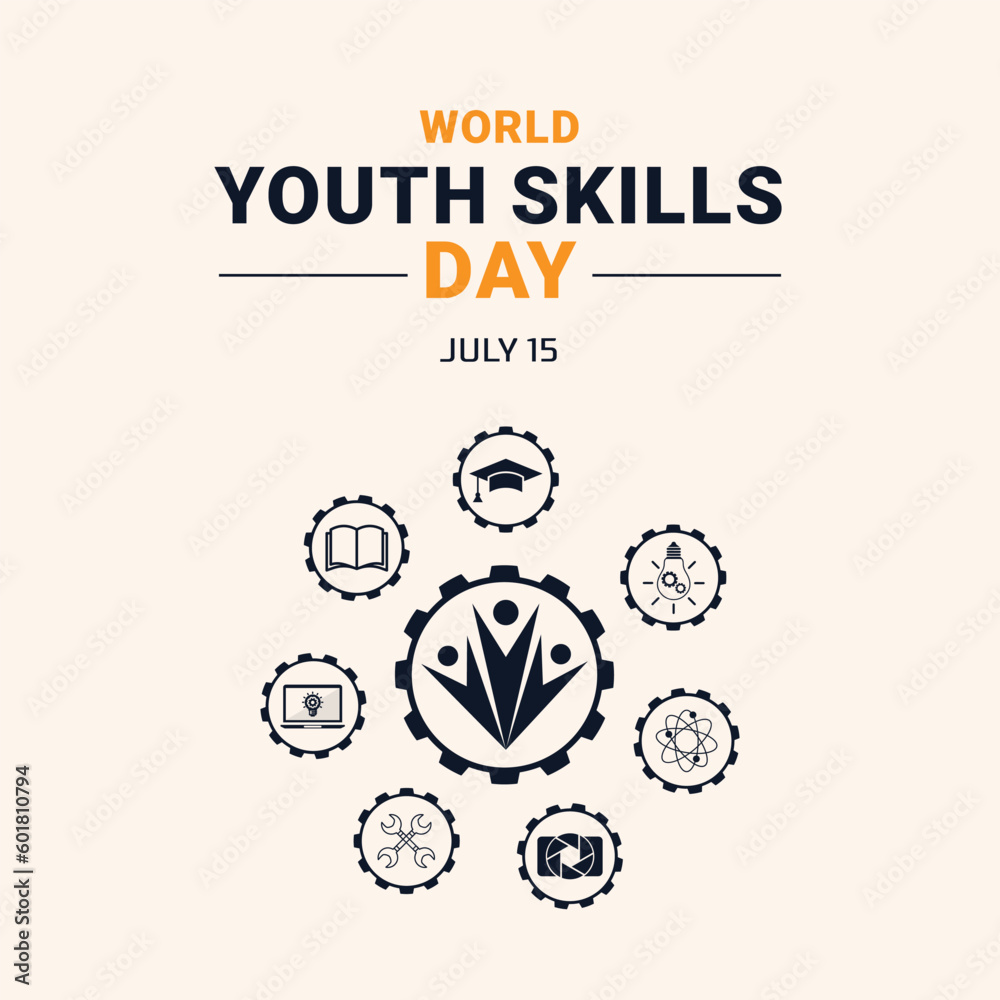 Free vector world youth skills day illustration Free vector world youth skills day illustration