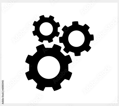 Doodle setting gears clipart isolated Hand drawn vector illustration EPS 10