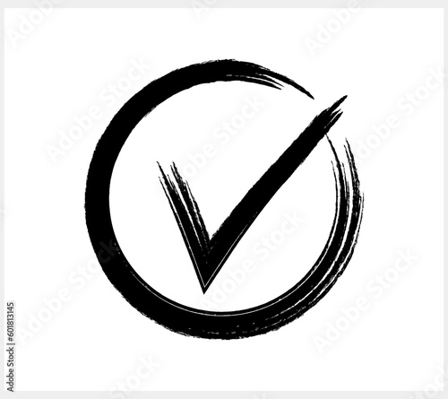 Tick icon Check mark clipart Grunge yes symbol. Vector stock illustration EPS 10