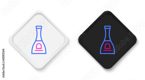 Line Bottle of nail polish icon isolated on white background. Colorful outline concept. Vector