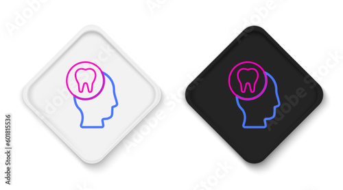 Line Toothache icon isolated on white background. Colorful outline concept. Vector
