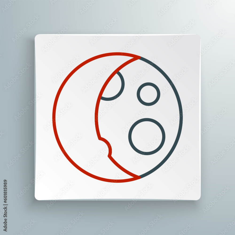 Line Moon phases icon isolated on white background. Colorful outline concept. Vector Line Moon phases icon isolated on white background. Colorful outline concept. Vector