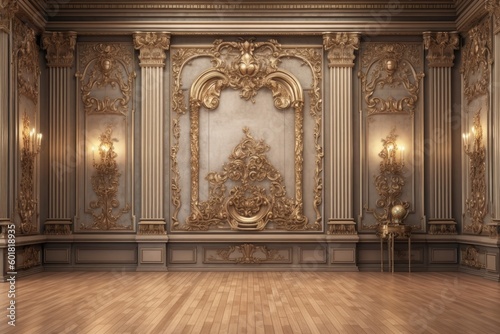 Fototapeta Naklejka Na Ścianę i Meble -  classic and vintage luxury wall backdrop