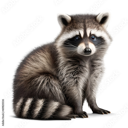 raccoon, isolated background. Generative Ai. © FP Creative Stock